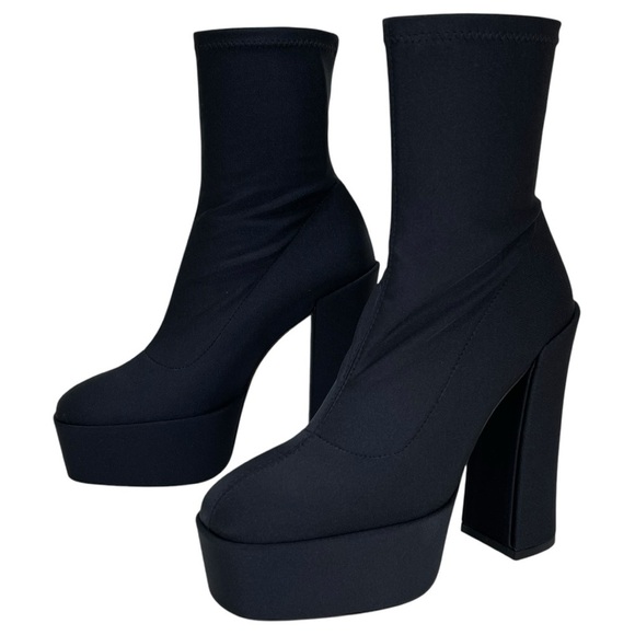 Stuart Weitzman Skyhi 145 Stretch Fabric Platform Womens Sock Bootie Size 8M - Picture 13 of 16